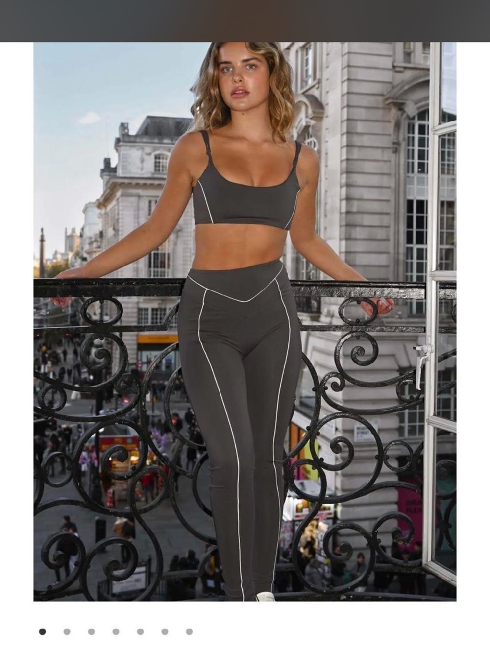 Yellow the label  Charcoal High-Waist Seam Detail Active Leggings only